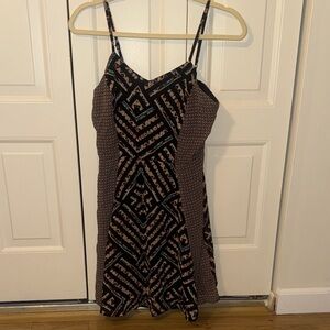 Geometric Black and Tan Women's Dress